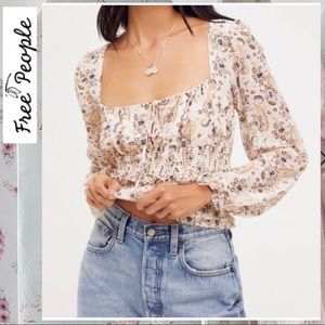 🆕🌼🔥NWT Free People Printed Lolita Top